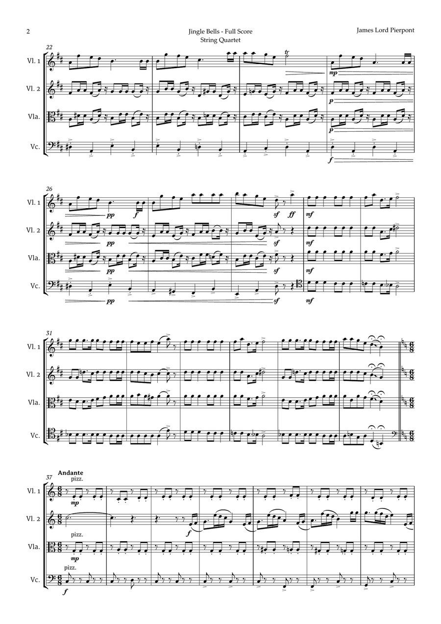 5 Christmas Songs for String Quartet plus one Bonus String Quartet scores gallery preview page 3