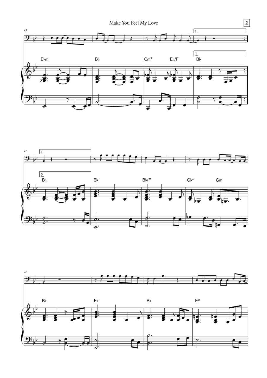 Make You Feel My Love Double Bass scores gallery preview page 2