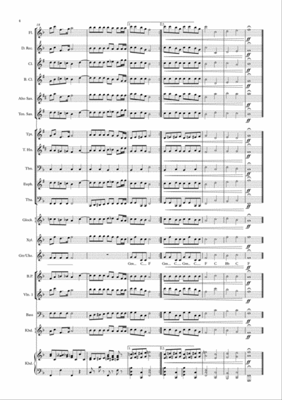 Jingle Bells (Mixed Ensemble) Large Ensemble scores gallery preview page 4