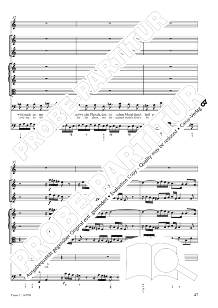 Heart and mouth and thought and action (Herz und Mund und Tat und Leben) (Herz und Mund und Tat und Leben) 4-Part scores gallery preview page 48