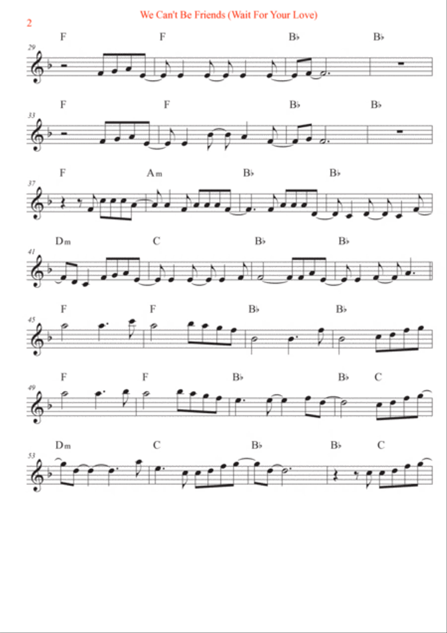 We Can't Be Friends (Wait For Your Love) Electric Guitar scores gallery preview page 2