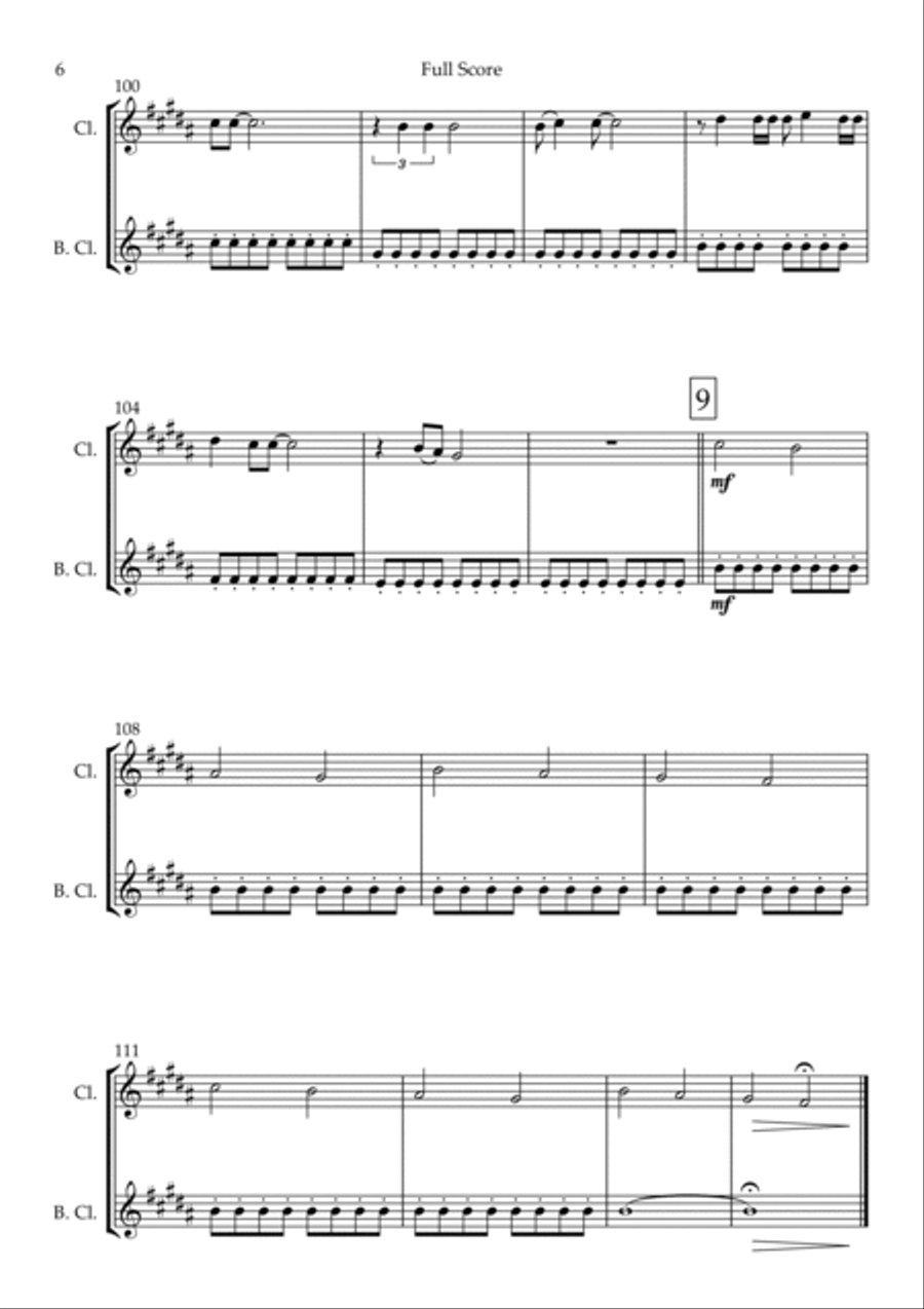 City Of Blinding Lights Clarinet Duet scores gallery preview page 6