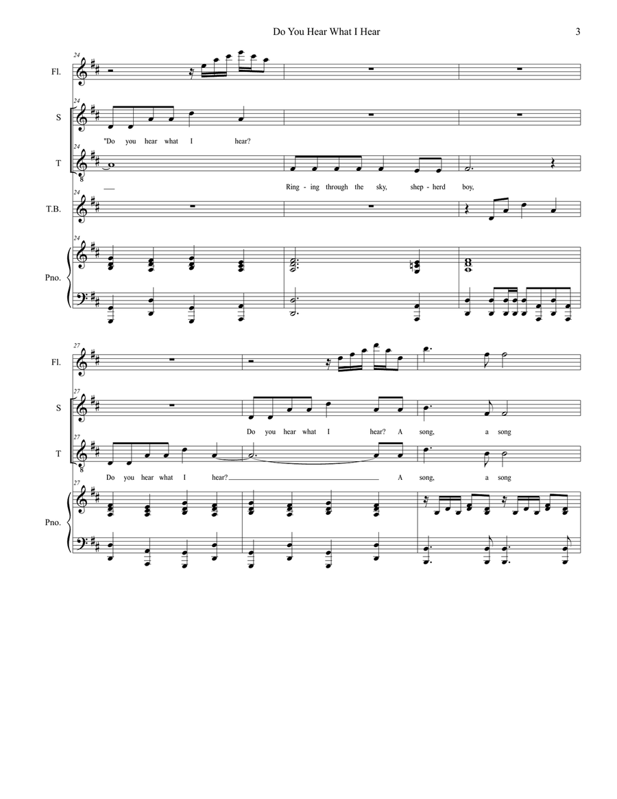 Do You Hear What I Hear 2-Part scores gallery preview page 3