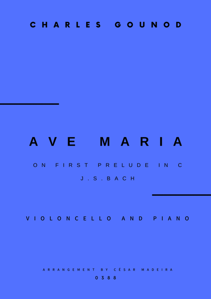 Ave Maria by Bach/Gounod - Cello and Piano (Full Score) image number null