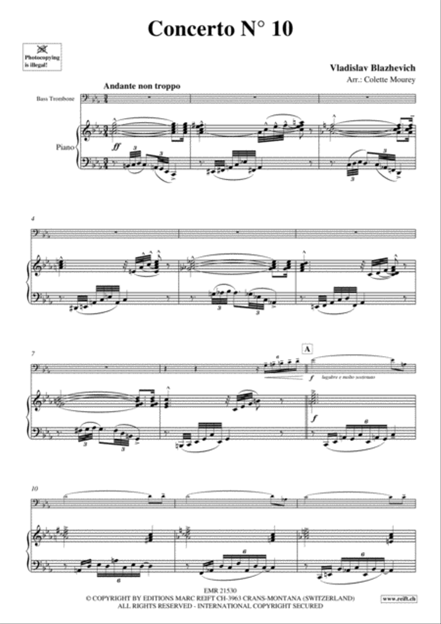 Concerto No. 10 Concerto No. 10 Bass Trombone scores gallery preview page 3