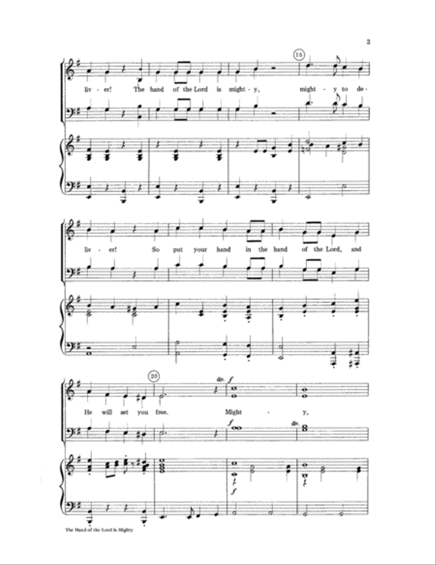 The Hand of the Lord Is Mighty 4-Part scores gallery preview page 3