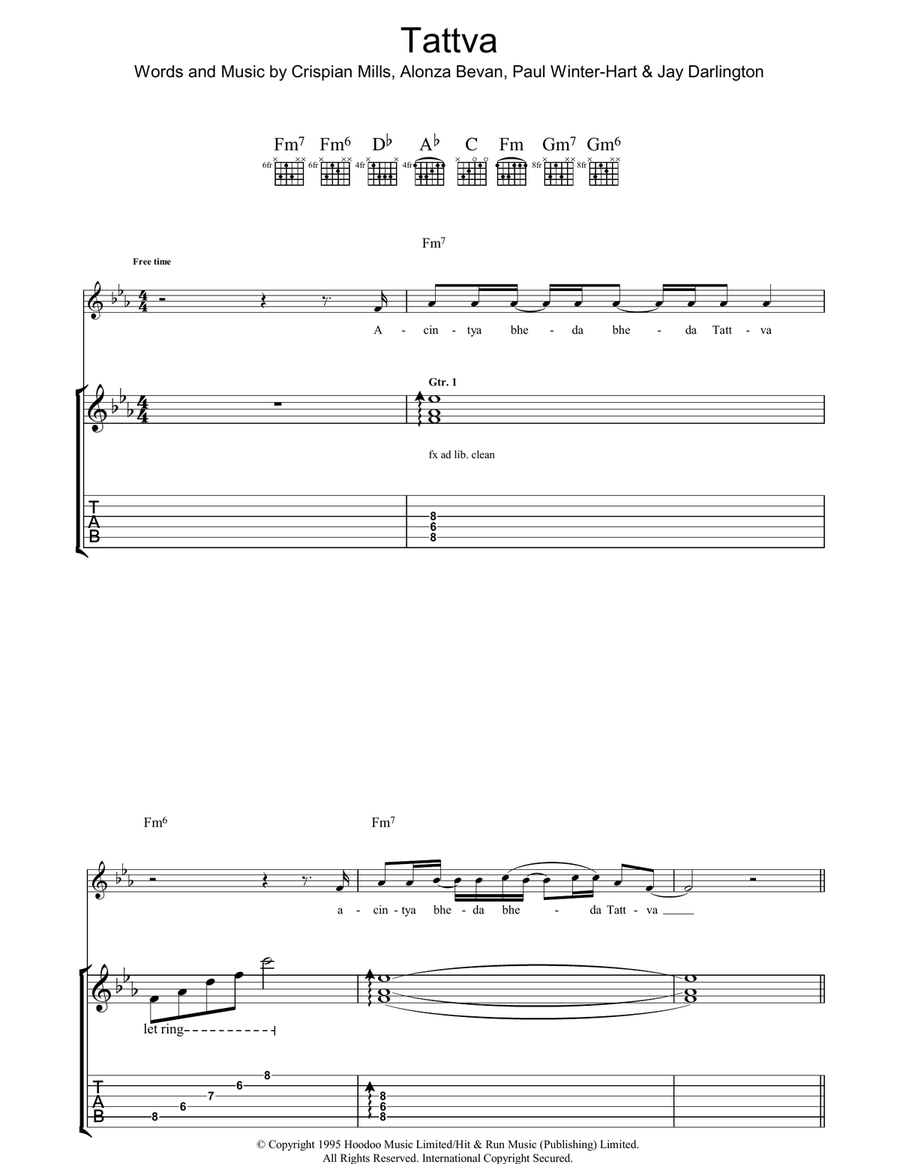 Tattva Tattva Acoustic Guitar scores gallery preview page 1