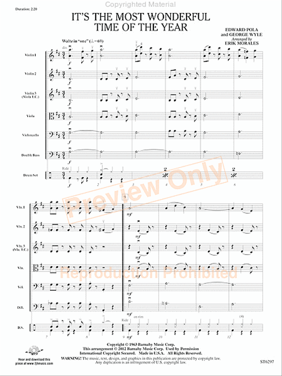 It's the Most Wonderful Time of the Year String Orchestra scores gallery preview page 4