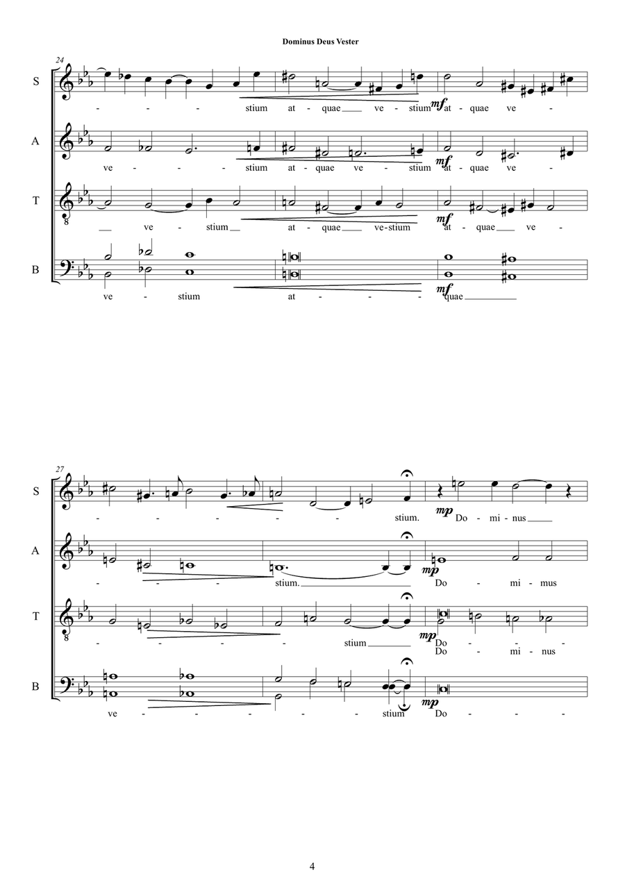 Dominus Deus Vester - Mootet for SATB a cappella 4-Part scores gallery preview page 4