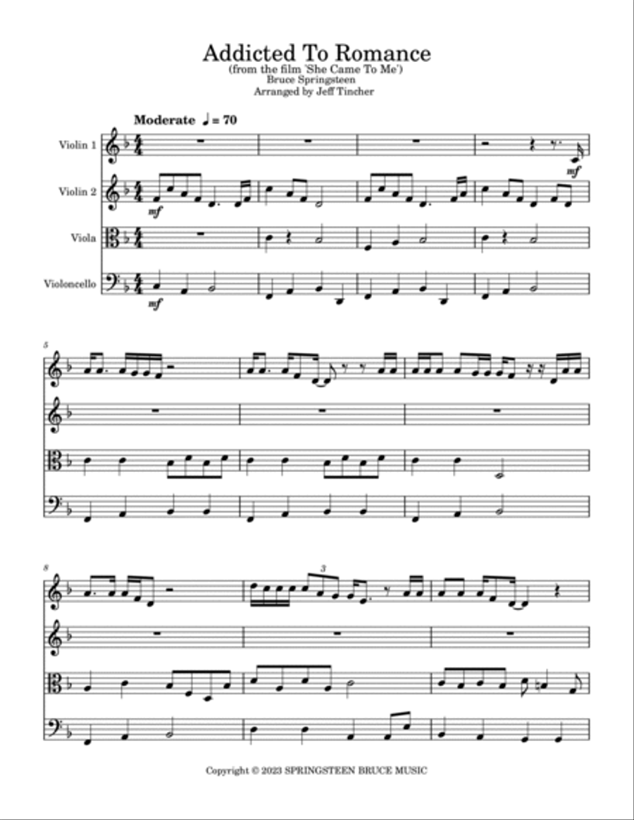 Addicted To Romance String Quartet scores gallery preview page 2
