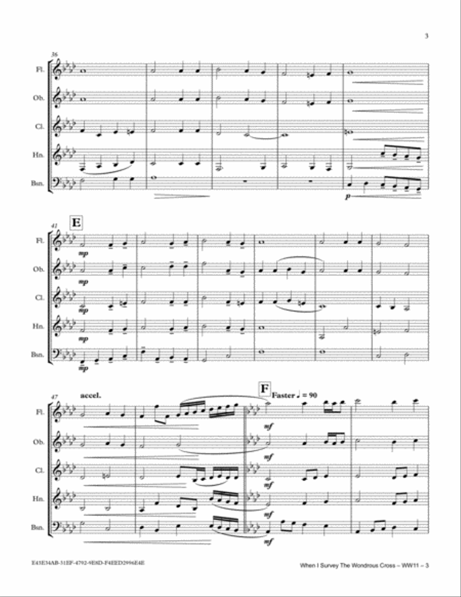 When I Survey The Wondrous Cross Woodwind Quintet scores gallery preview page 3