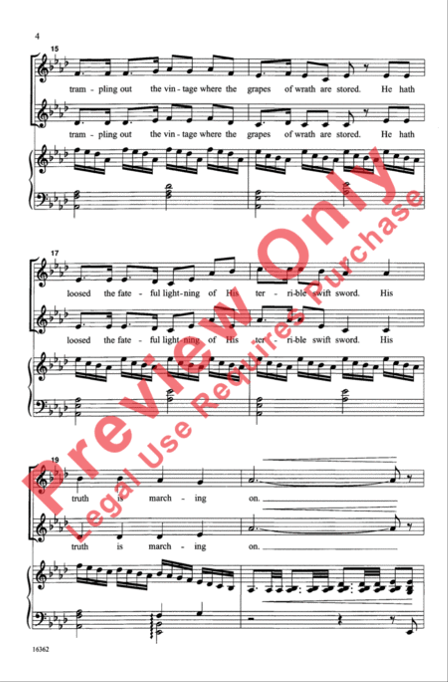 Battle Hymn of the Republic 2-Part scores gallery preview page 4