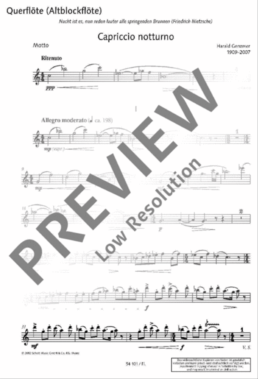 Capriccio notturno Flute scores gallery preview page 21