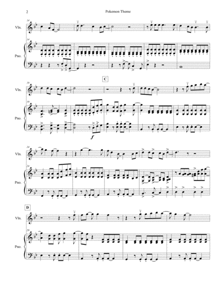 Pokemon Theme for Violin Solo with Piano Accompaniment image number null