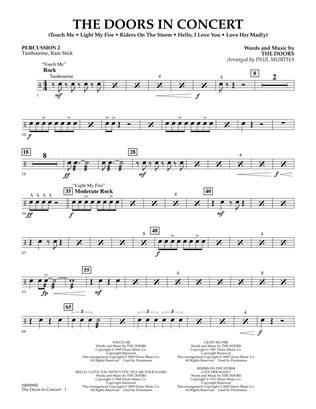 Book cover for The Doors in Concert (arr. Paul Murtha) - Percussion 2