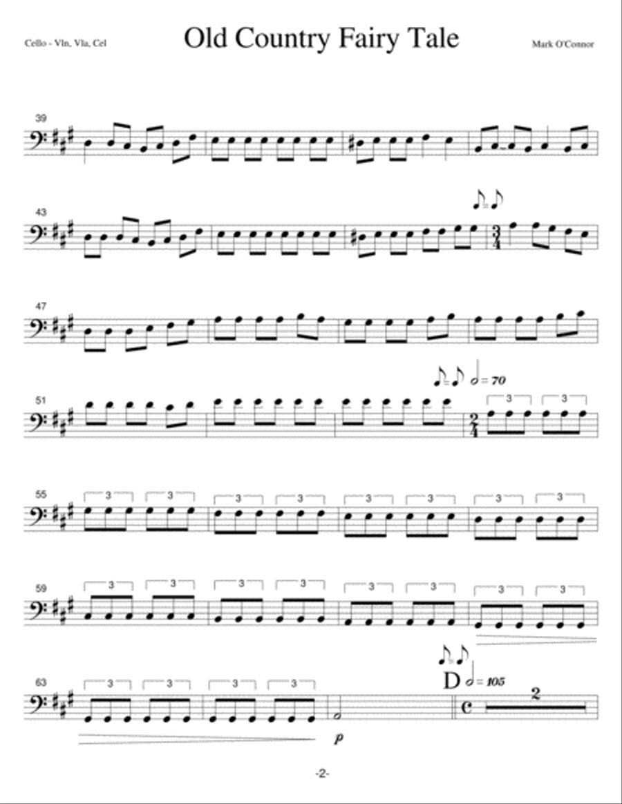 Old Country Fairy Tale (cello part - vln, vla, cel) String Trio scores gallery preview page 5