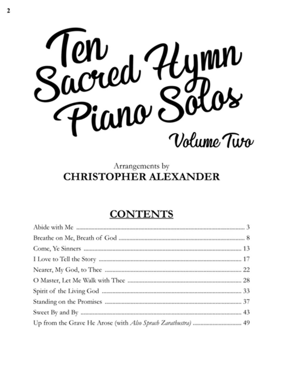 Ten Sacred Hymn Piano Solos, Vol. 2