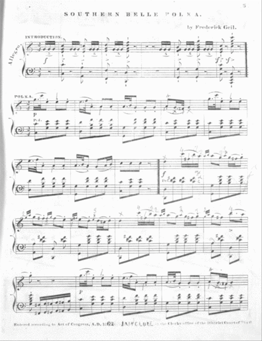 Southern Belle Polka Piano Solo scores gallery preview page 2