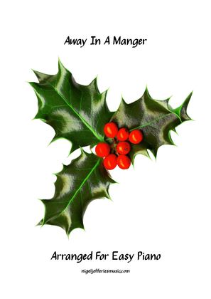 Book cover for Away In A Manger arranged for easy piano