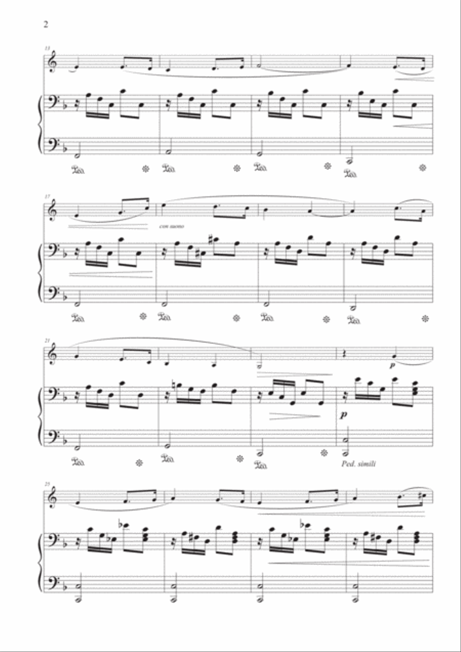 Romances Sans Paroles Op. 17, No. 3 for Horn and Piano Horn scores gallery preview page 3