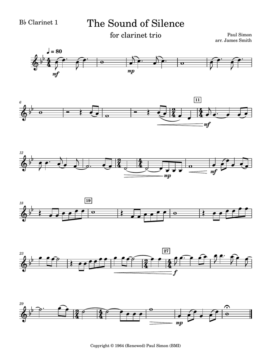 The Sound Of Silence Woodwind Trio scores gallery preview page 3