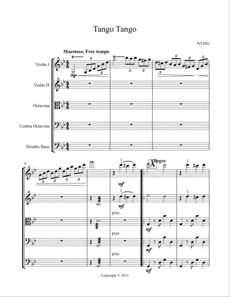 Tango Tango String Quintet scores gallery preview page 1