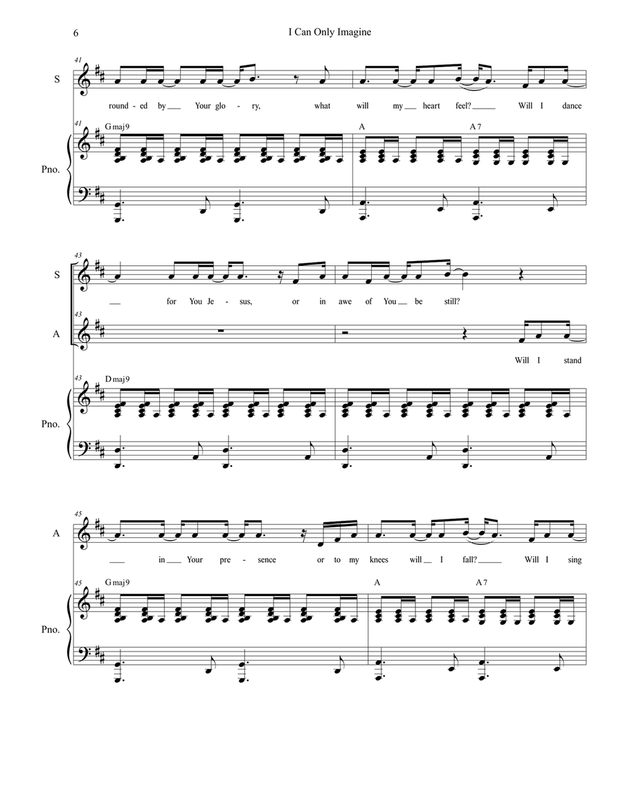I Can Only Imagine Alto Voice scores gallery preview page 6