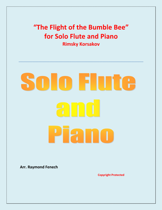 Book cover for The Flight of the Bumble Bee - Rimsky Korsakov - for Flute and Piano