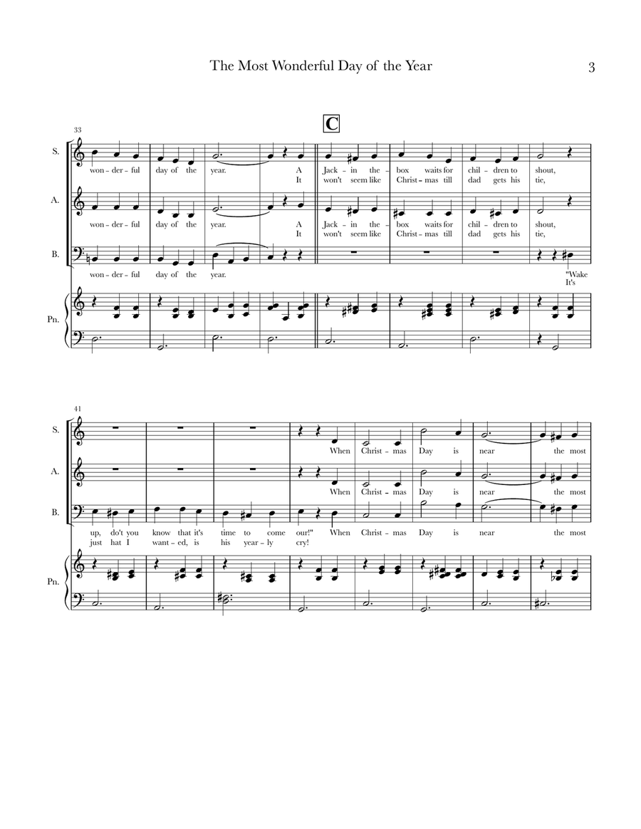 The Most Wonderful Day Of The Year 3-Part scores gallery preview page 3