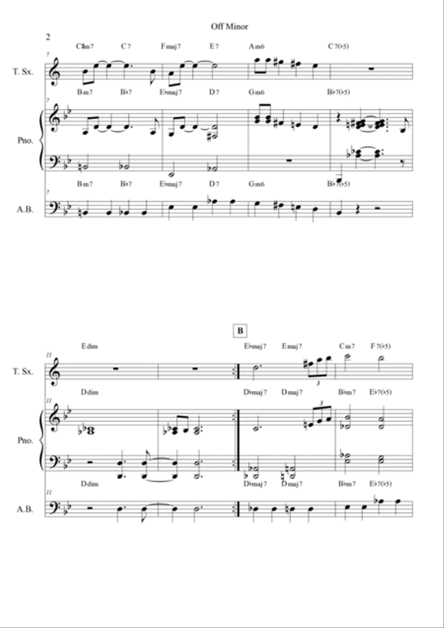 Off Minor Off Minor Jazz Ensemble scores gallery preview page 2