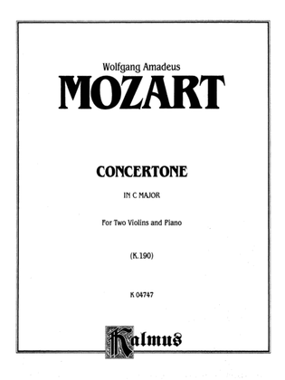 Book cover for Mozart: Concertone in C Major