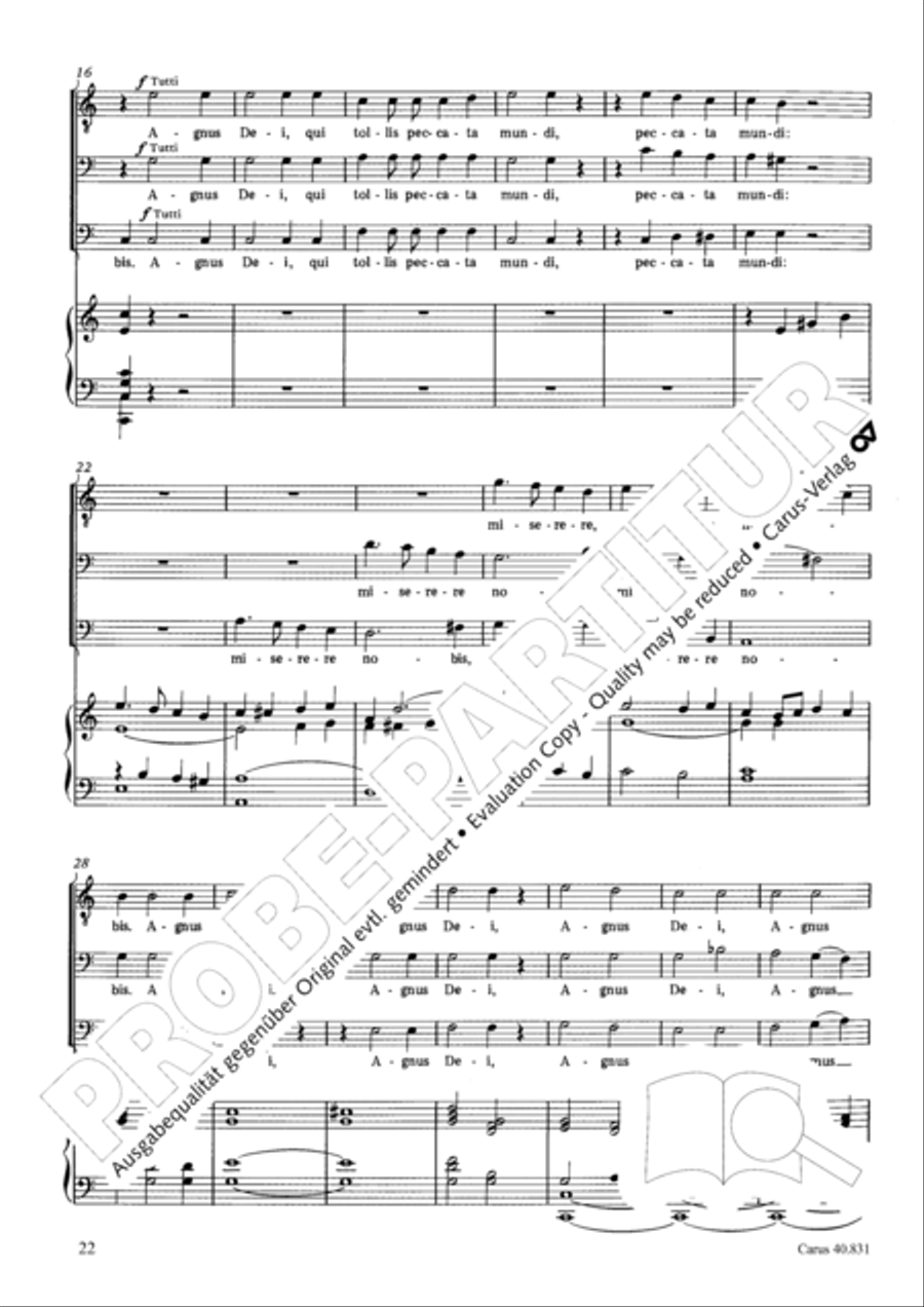 Messe breve no. 5 aux seminaires 3-Part scores gallery preview page 22