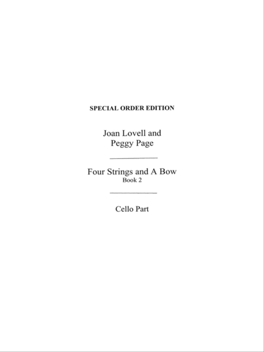 Four Strings And A Bow Book 2 (Cello Part) 4-String Banjo scores gallery preview page 1