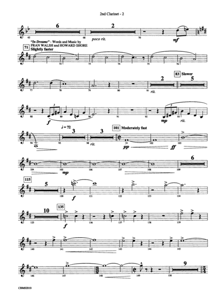 The Lord of the Rings: The Fellowship of the Ring, Concert Medley from: 2nd B-flat Clarinet