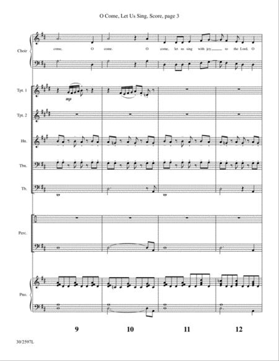O Come, Let Us Sing - Brass and Percussion Score and Parts Choir scores gallery preview page 4