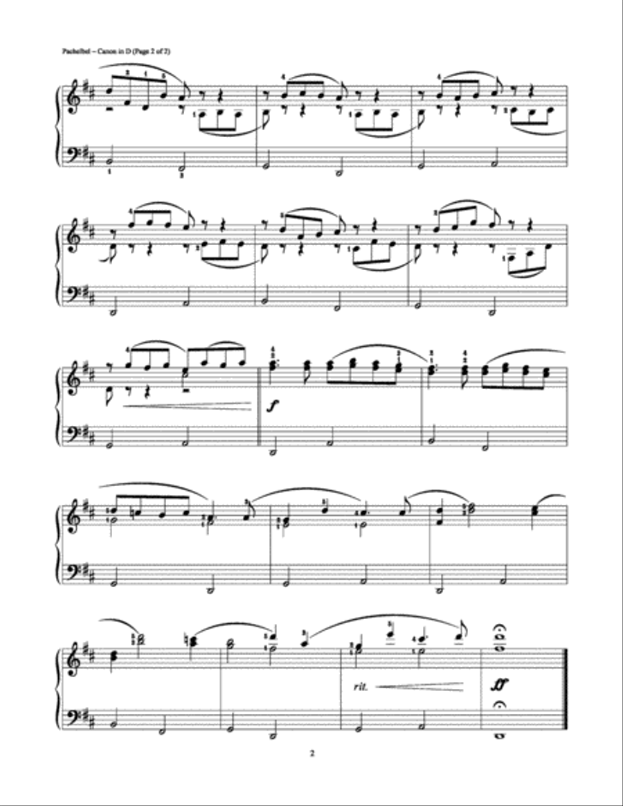 Canon in D Canon in D Piano Solo scores gallery preview page 2