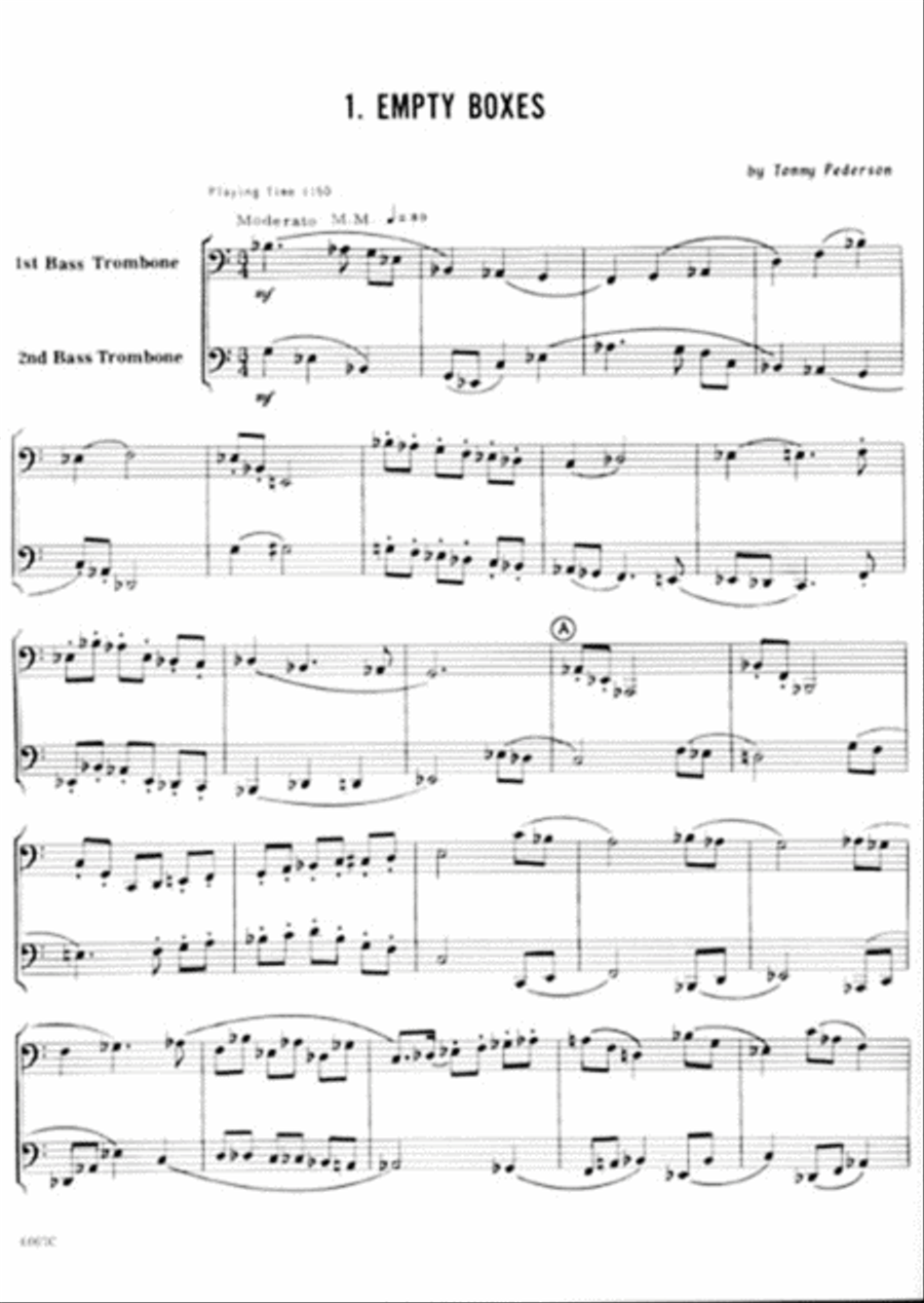 Ten Duets For Bass Trombone Trombone Duet scores gallery preview page 2