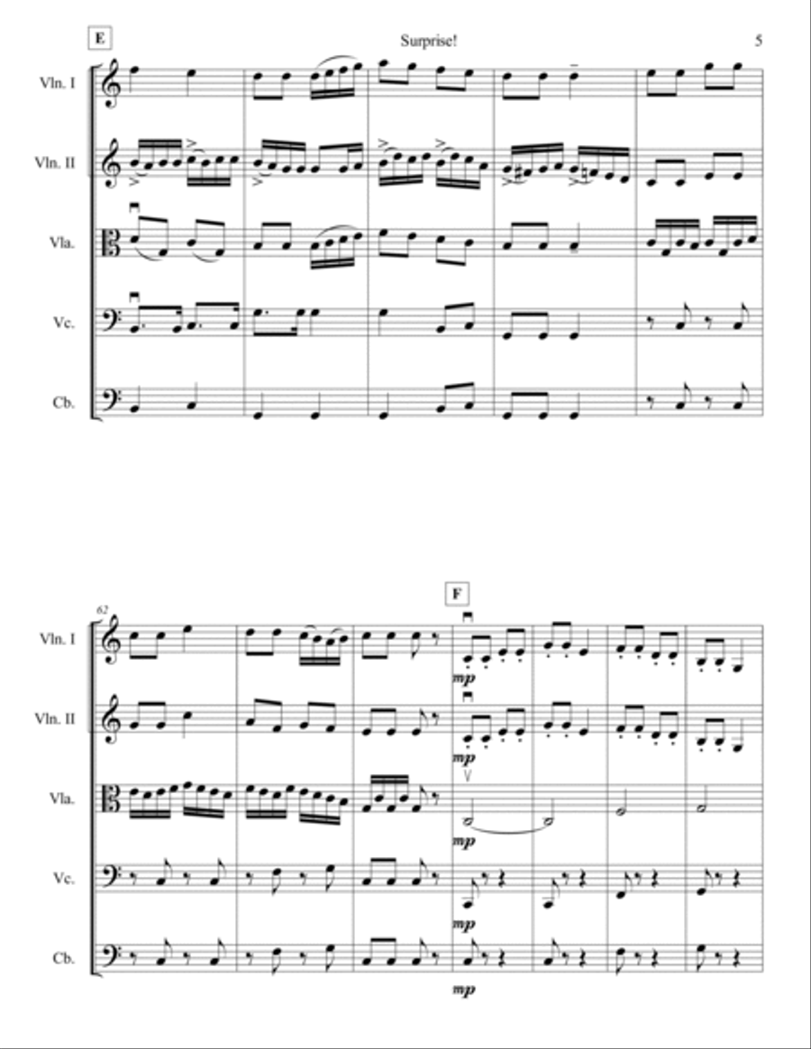 Surprise Symphony String Orchestra scores gallery preview page 5