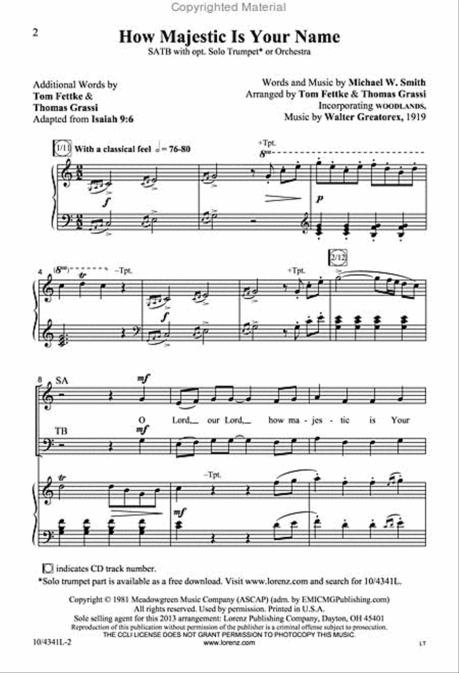 How Majestic Is Your Name 4-Part scores gallery preview page 2