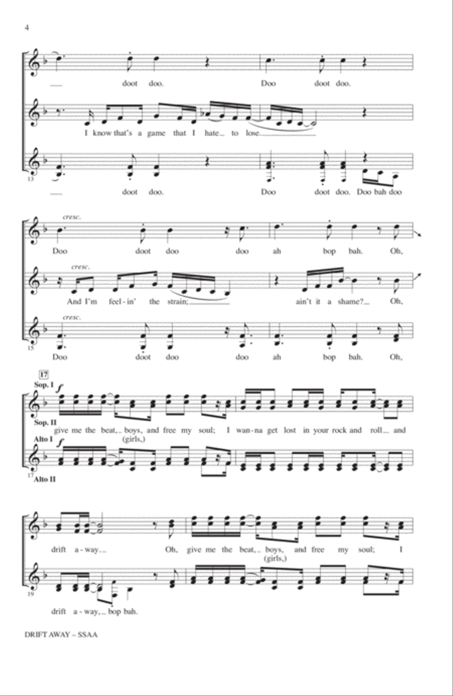 Drift Away Drift Away SSA scores gallery preview page 3