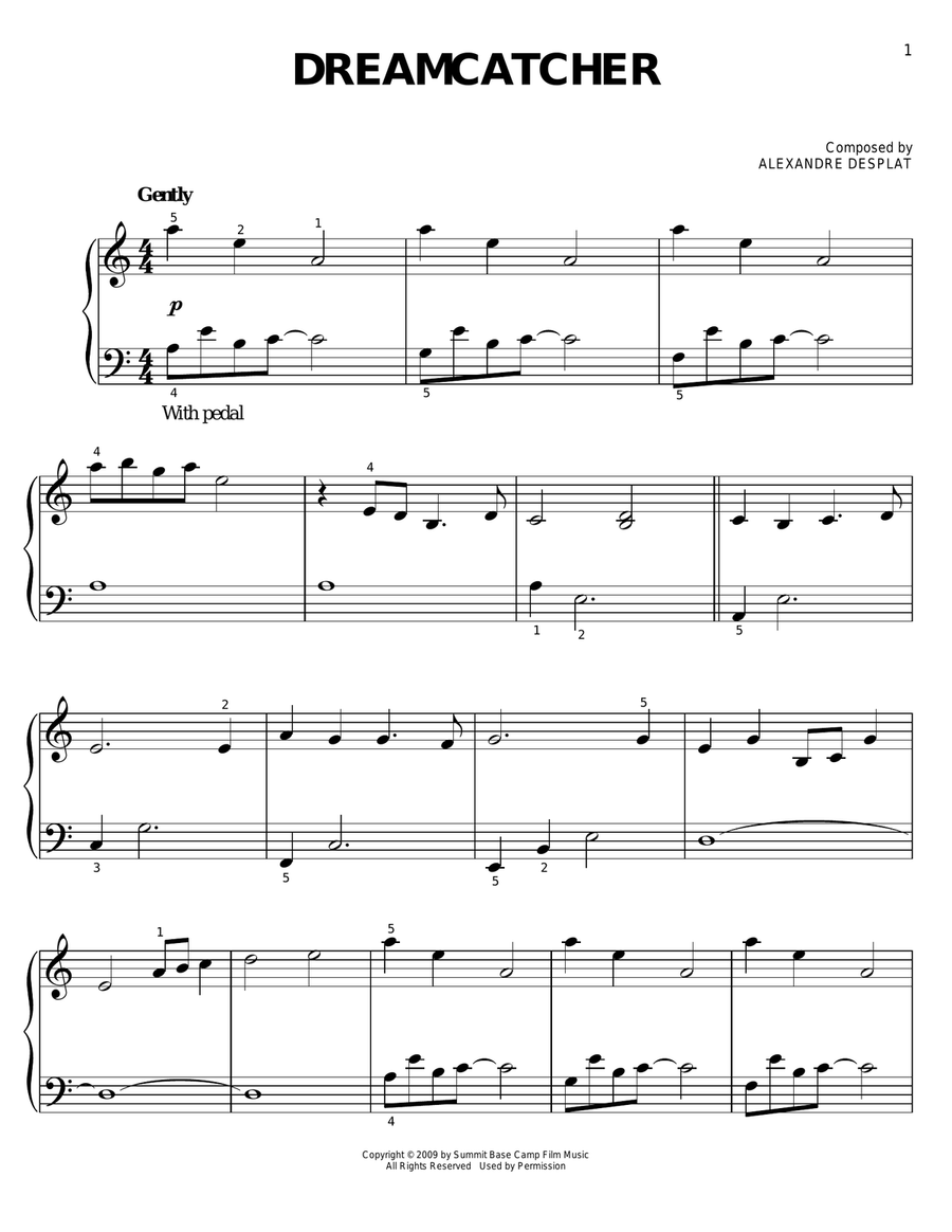 Dreamcatcher (from The Twilight Saga: New Moon) Voice scores gallery preview page 1