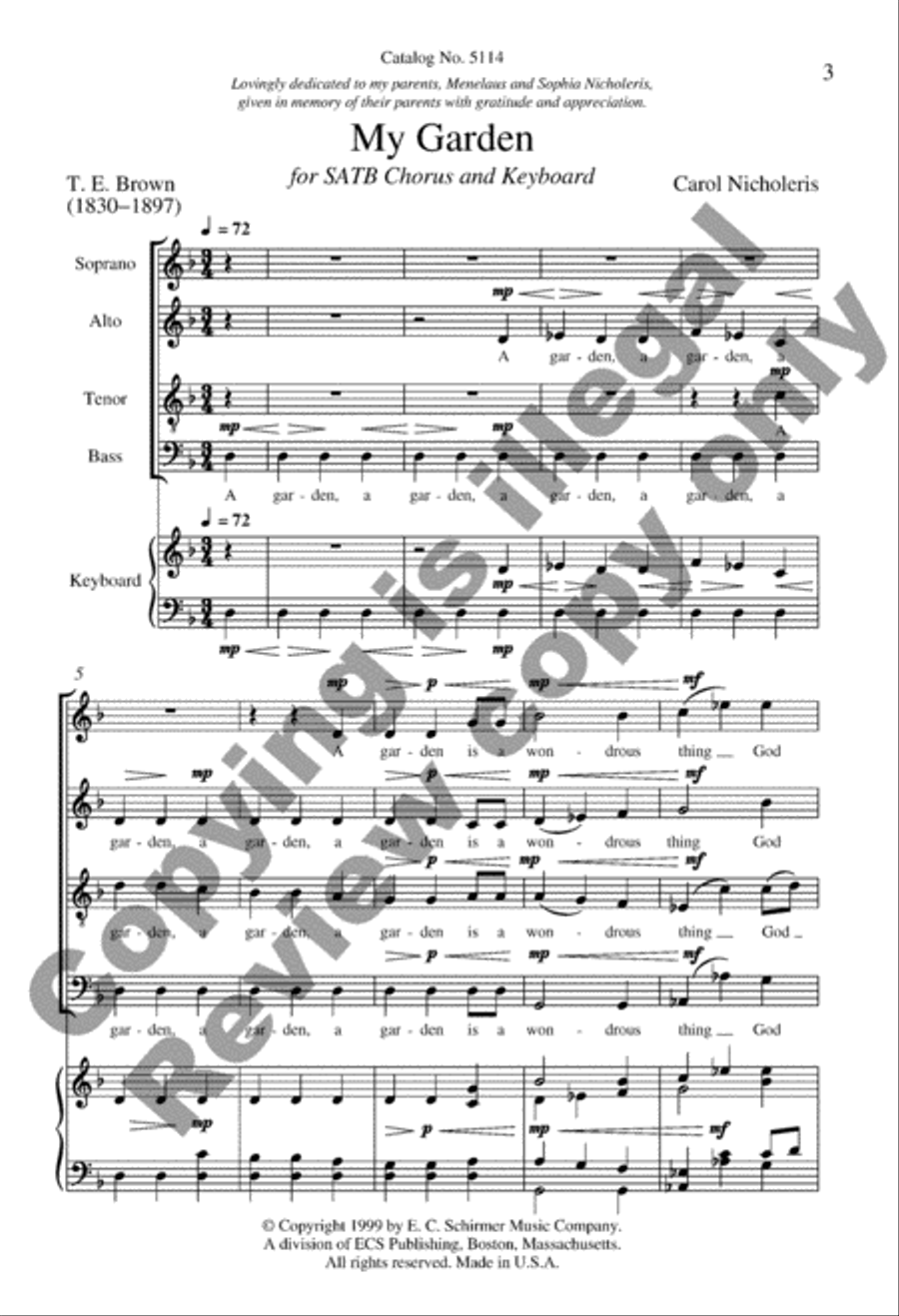 My Garden 4-Part scores gallery preview page 3
