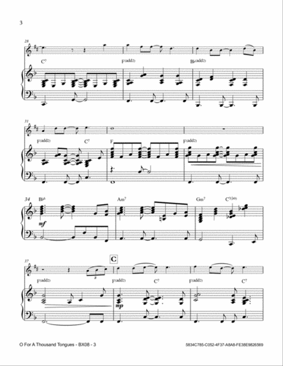 O For A Thousand Tongues Baritone Saxophone scores gallery preview page 4