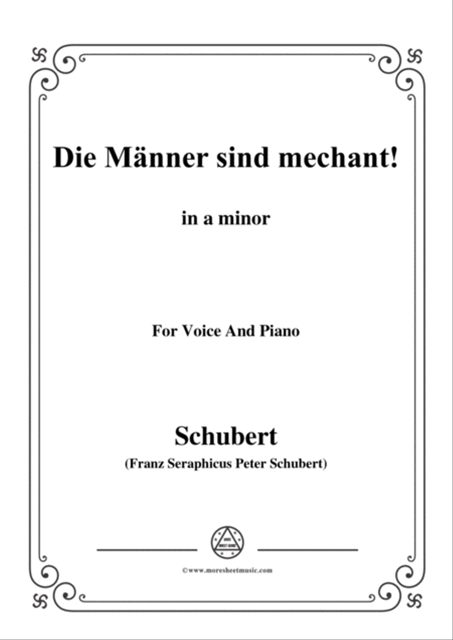 Schubert-Die Männer sind mechant!,in a minor,Op.95 No.3,for Voice and Piano Voice Solo scores gallery preview page 1