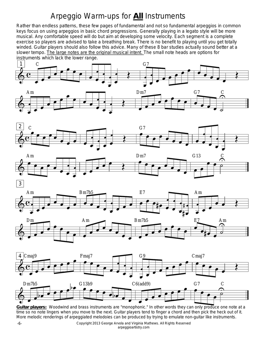 Arpeggio Warm-up Exercises for All Instruments. Large Ensemble scores gallery preview page 3
