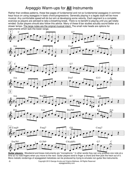 Arpeggio Warm-up Exercises for All Instruments.