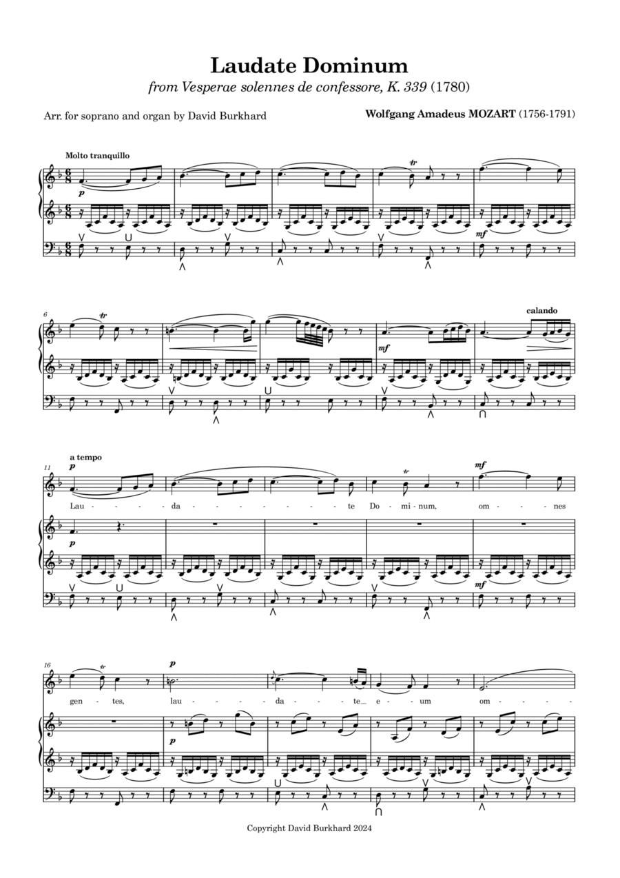 Laudate Dominum Organ Solo scores gallery preview page 1