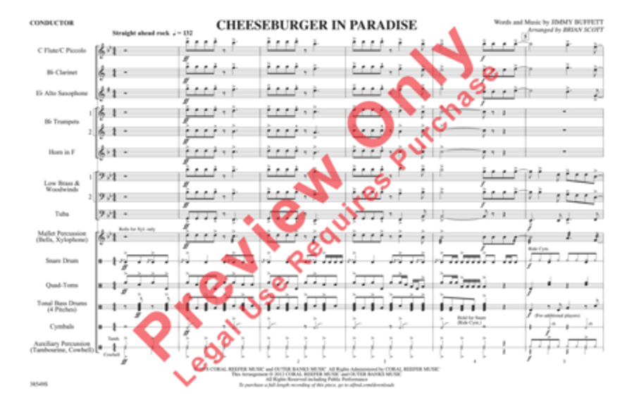 Cheeseburger in Paradise Cheeseburger in Paradise Marching Band scores gallery preview page 2
