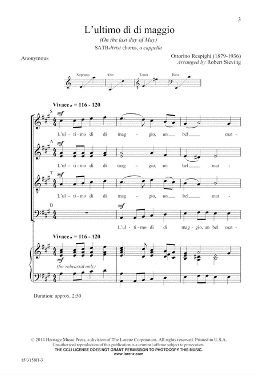 L'ultimo dì di maggio Divisi scores gallery preview page 3