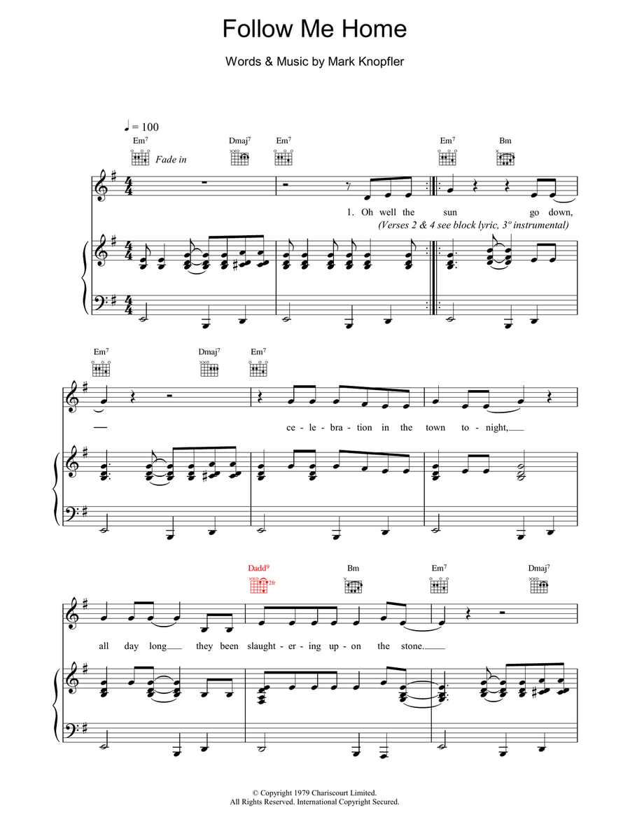 Follow Me Home Follow Me Home Piano, Vocal, Guitar scores gallery preview page 1